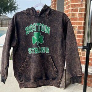 Hot Leathers Boston Strong Hoodie Men's Medium Black Bleached-Flaw